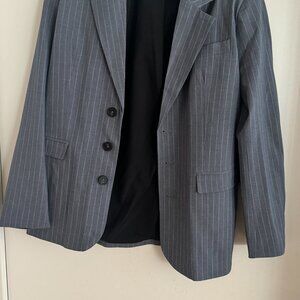 Worthington Gray Pinstripe Stretch Career Blazer Charcoal Like New Jason Bolden